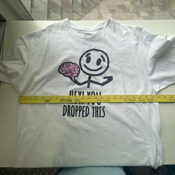 DOM Humor Men's You Dropped This Graphic T-Shirt White XL - Picture 6 of 6